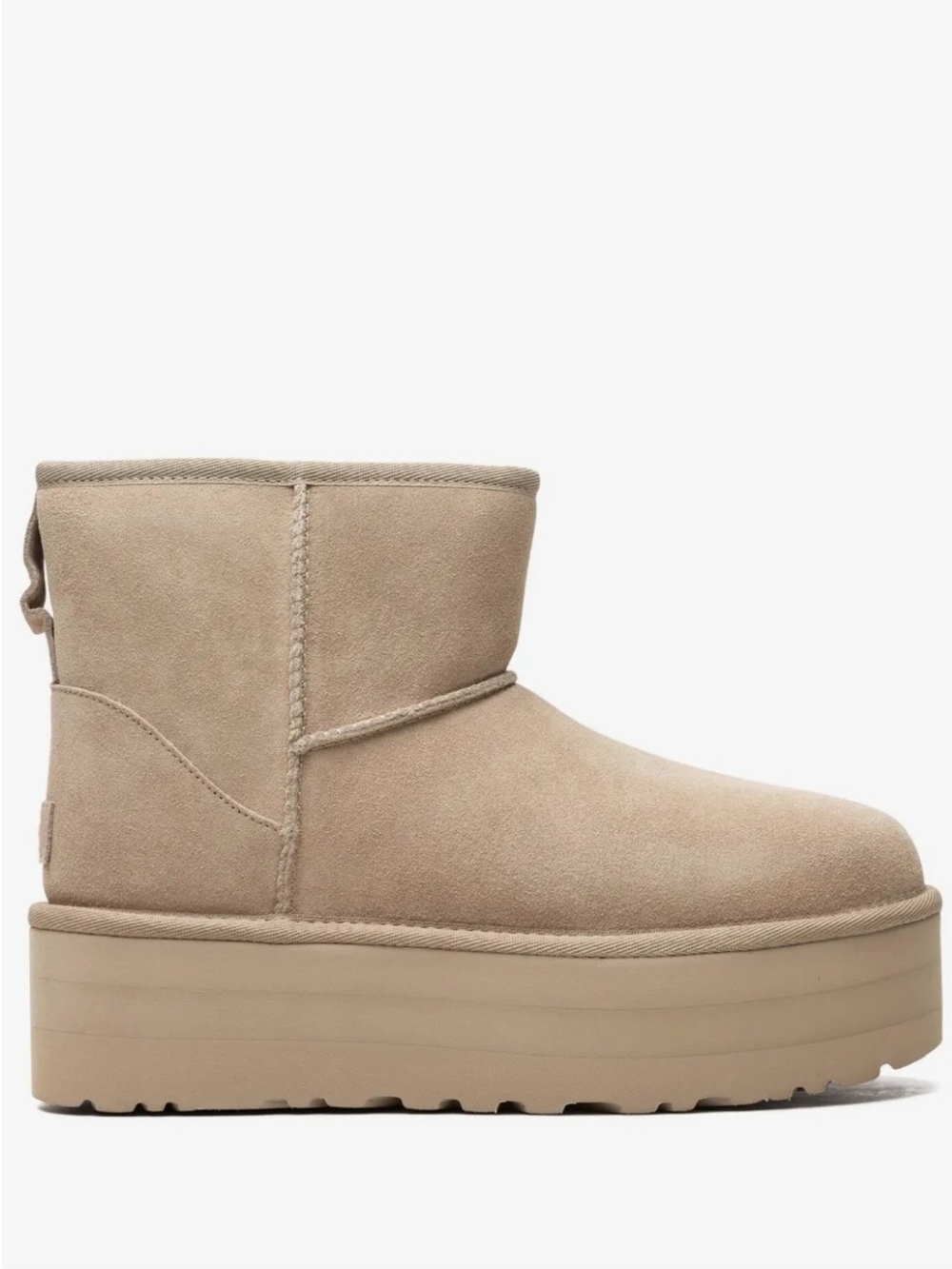 Women's Platform Ankle Boot in Beige